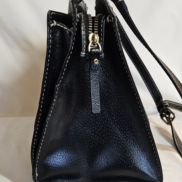 Kate Spade Black Leather Structured Satchel - Picture 2 of 5